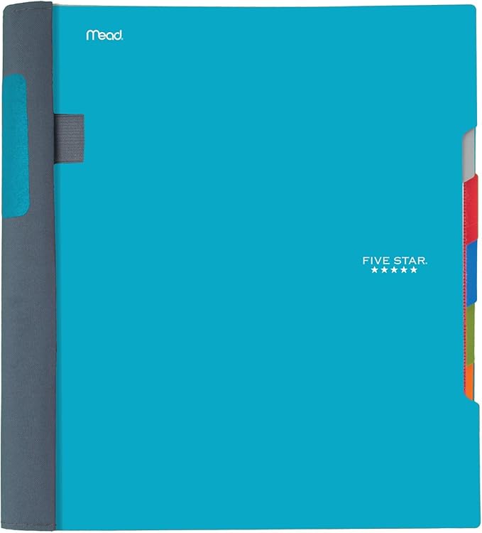 Five Star Advance Spiral Notebook, 5 Subject, College Ruled Paper, 200 Sheets, 11" x 8-1/2, Color Selected For You (06326)