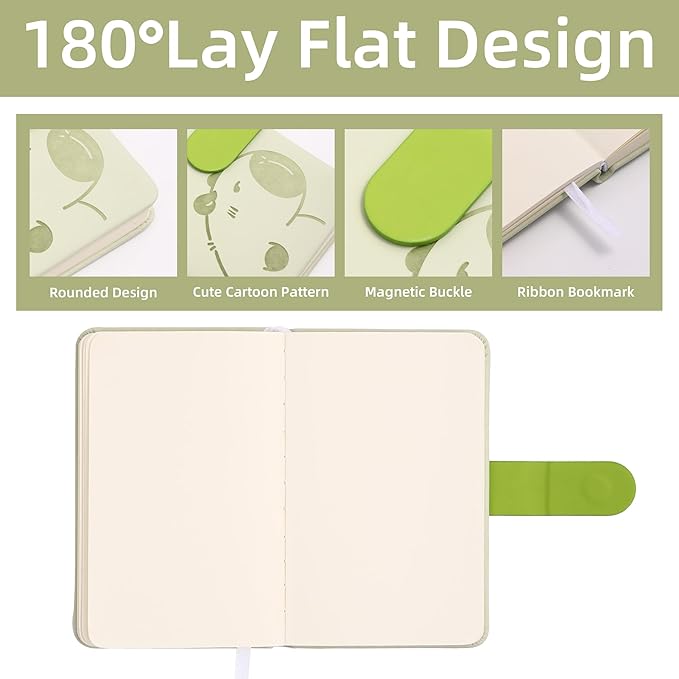 BOBO RABBIT Blank Journal Small Pocket Leather Notebook No Lines for Drawing Plain Sketch Book Cute Cartoon Capybara Unlined Journal for Travel Work School, 200 Pages, 3.7"X5.9"