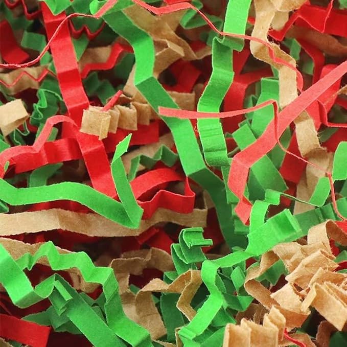 50g Crinkle Cut Paper Shred for Easter Decor Gift Basket Filler, Gift Box Filler Paper Shreds, Raffia Grass for Gift Wrapping (Mixed)