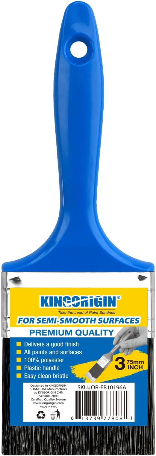 King Origin 3 Inch Paint Brush, 1-Pack, Wide Paint Brush for Painting Walls & Large Surfaces, Furniture, Crafts, Stain Brush, Painting Brush