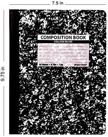 Mintra Office Composition Books (Black Marble Comp - College Ruled, 24 Units (6-4pks))