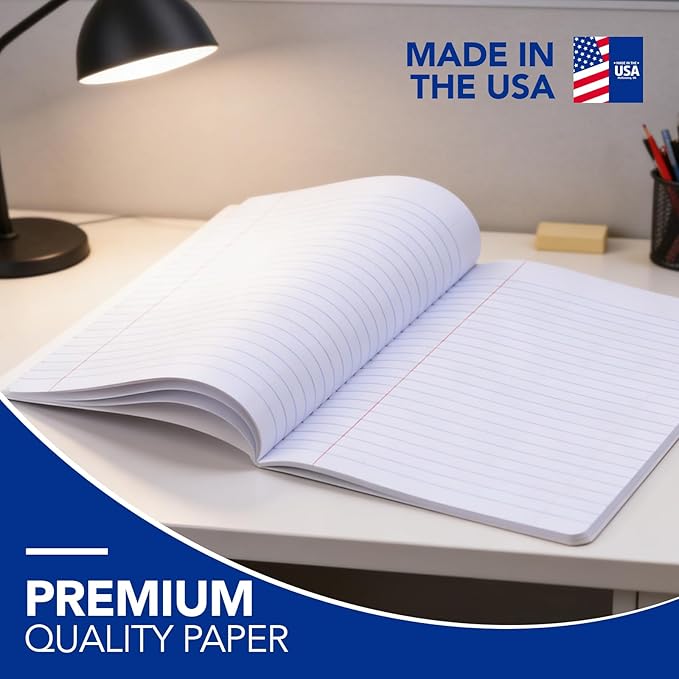 KAISA Composition Notebooks 100Sheets Comp Book, College Ruled, 9.75x7.5inch, Classic Marble Primary Composition Notebook, 20Pads, C10001C