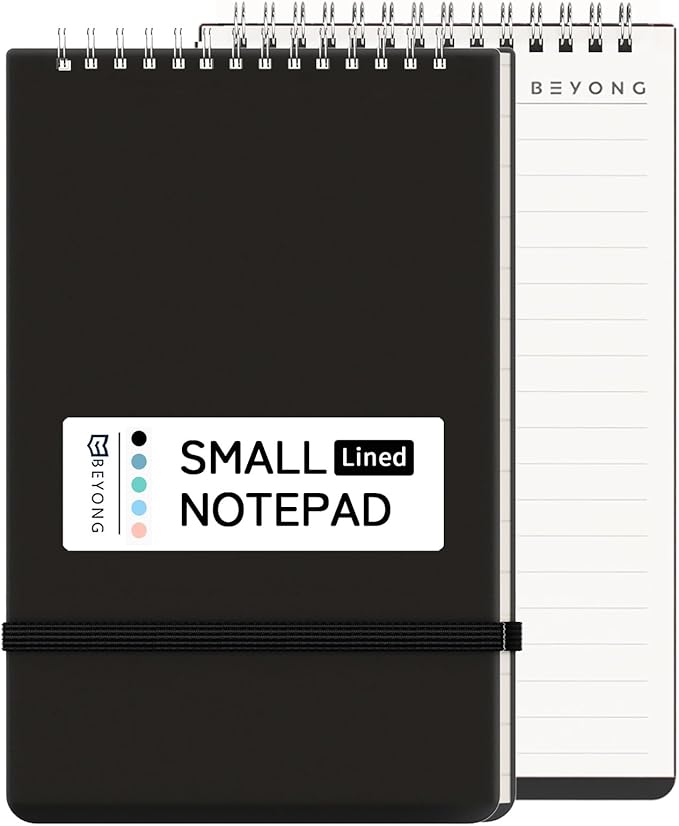 BEYONG Small Notepad 5x8, Mini Legal Pads with Top Spiral - Wild Ruled Notebook for Writing, Note Pads, Steno Pads, List, Work, Office & School