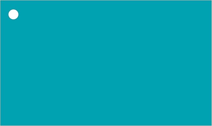 Colonial Cards: 150 Color Cardstock 3" x 5" Index Cards, Unruled with Corner 1-Hole Punched and 4 Binder Rings, Teal