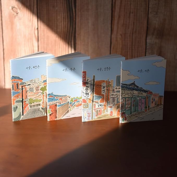 Monolike Stitch Mini Line Note Seoul-Alley Road 4p SET