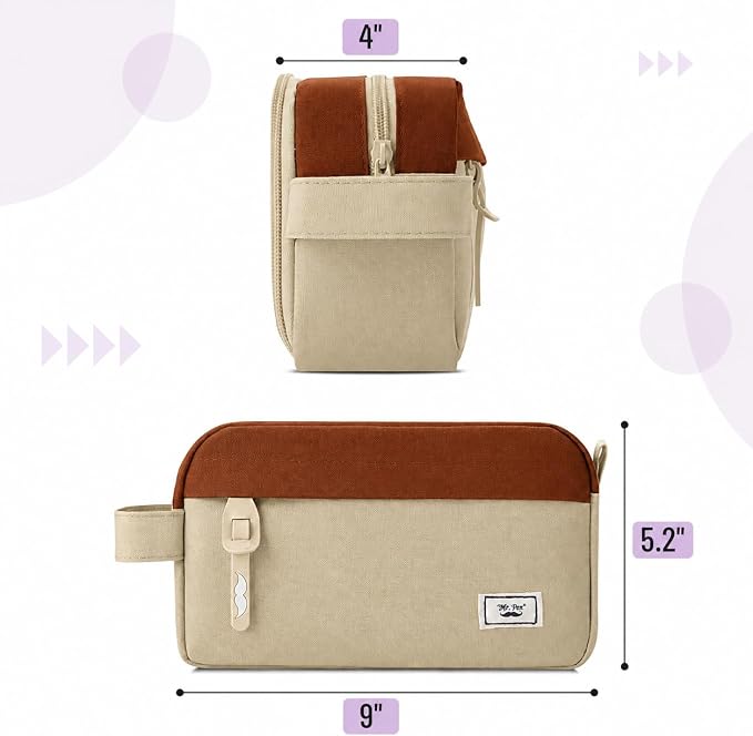 Mr. Pen- High Capacity Pencil Case, Large Pencil Pouch with 3 Compartments and 2 Pockets, Large Pencil Bag with Smooth Zipper, Cute Pencil Case Pouch Organizer, School Supplies for Teens