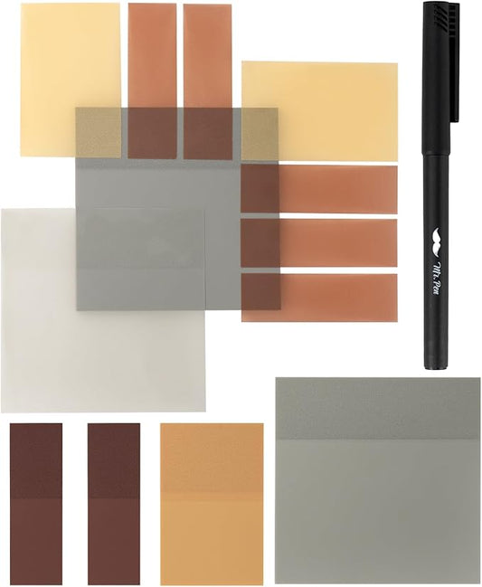 Mr. Pen- Transparent Sticky Notes Set, 200 Sheets, Transparent Sticky Notes and Planner Tabs with Black Fineliner Pen for Bible Study, Office, School, Planning, Journaling & Organization