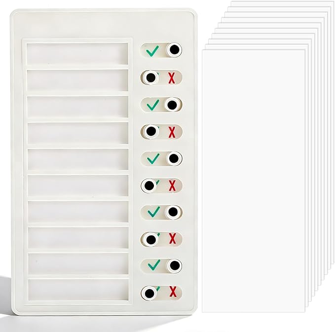 Dry Erase Chore Chart, Standable Whiteboard Checklist Board, ADHD Tools for Kids to Do List Checklist Task Board, Reusable My Chores Checklists Task Boards for Refrigerator, Wall, Desk with 10 Sliders