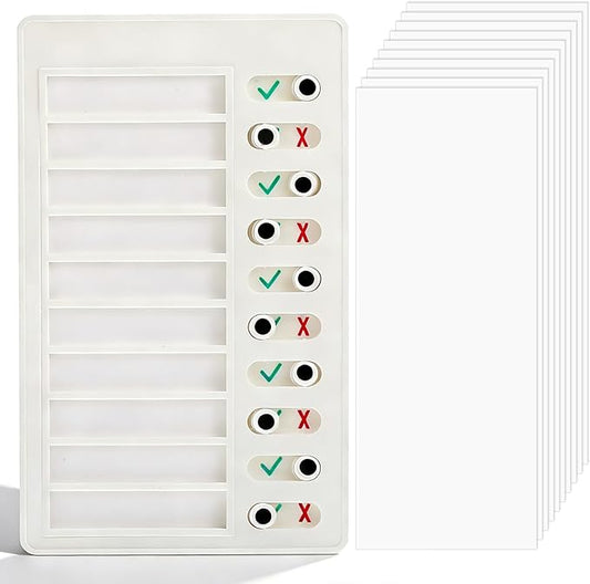 Dry Erase Chore Chart, Standable Whiteboard Checklist Board, ADHD Tools for Kids to Do List Checklist Task Board, Reusable My Chores Checklists Task Boards for Refrigerator, Wall, Desk with 10 Sliders