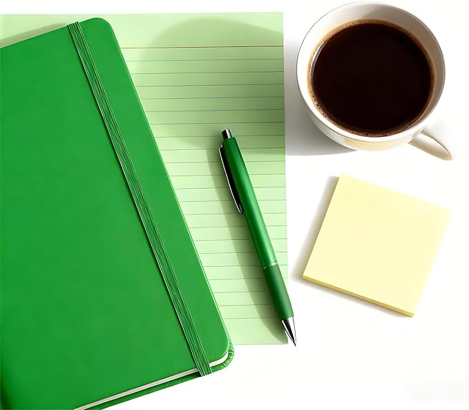 Green Ruled Index Cards 5x7 Inch - 50 Pack Study Flash Cards for School, Office & Home, Durable Note Cards with Lines