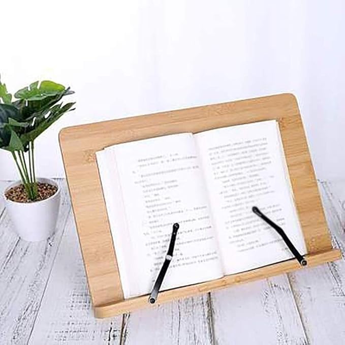 Sheet Music Stand Desktop Book Stand Foldable Book Stand Reading Frame Rest Holder Cookbook Cook Stand Desk Bookrest with Retro Hollow Bamboo and Steed Pattern (Color : #4) (#3)