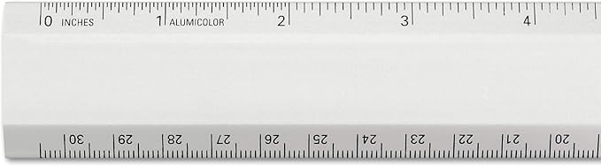 Alumicolor - 1112-1 Aluminum Desk Ruler, 12IN, Silver