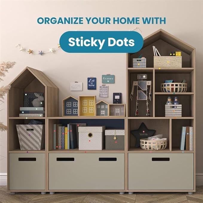 Clothing Labels, Color Coded Dots, Stick-On Dots, 200pcs, 8 Colors, 25 of Each Color for Clothes & Laundry Organization, Round Stickers, for Kids, Washer & Dryer Safe