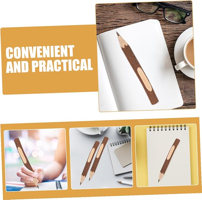 OSALADI Wooden Ballpoint Pens 10pcs 17cm Eco-friendly Biodegradable Tree Bark Writing Supplies Portable Multifunctional Office and School Journaling Pens