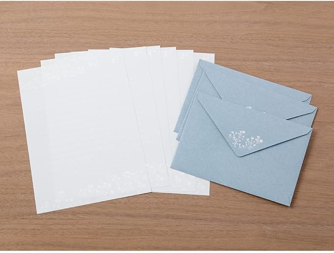 Midori 86508006 Letter Set Foil Stamped Envelopes, Haze Grass Pattern