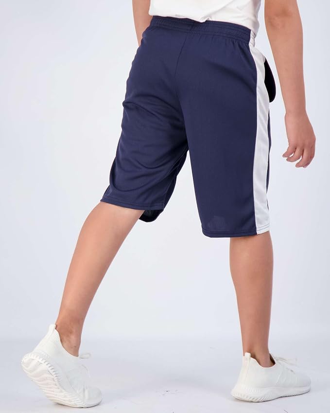 Real Essentials 5 Pack: Boys' Mesh Basketball Athletic Shorts with Pockets – Teen Kids Youth Quick Dry Soccer Running Gym