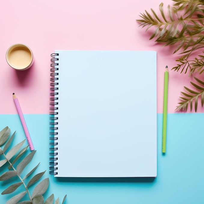 Blank Notebook, 4 Pack Spiral Sketch Book, 8" x 10" Large Blank Journal, No Bleed Thick Paper Sketchbook for Drawing, Unlined Notebook Journal for Women Men School, B5 Spiral Notebook Blank Paper