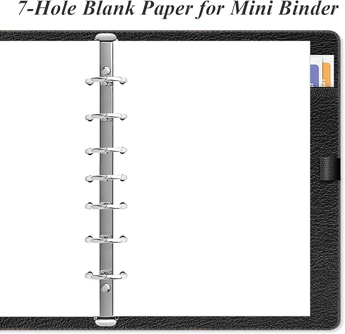 A5 Blank Refill Paper - 100 Sheets/200 Pages Loose Leaf Paper for Filofax Planner, Organizer, Binders, 7-Hole Punched, 100gsm Blank Paper, 5.8" x 8.3 "