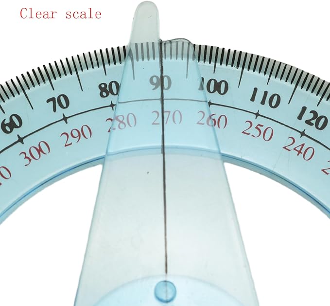 360 Degree Rotating Indicator Pin Circular Protractor 3.93inch Plastic Measuring Tool Engraved Drawing Protractor Ruler Ruler Circular Protractor For Math Geometry Classroom Set