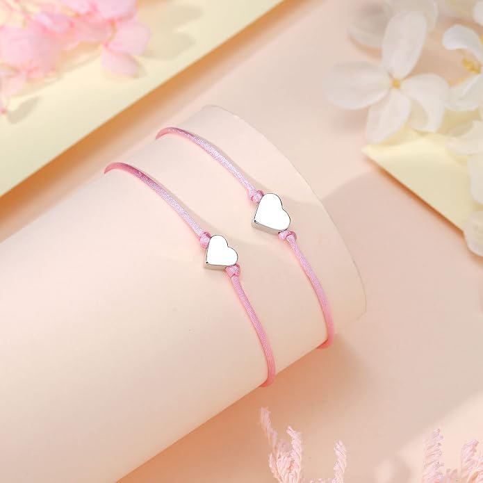UNGENT THEM Big & Small Heart Bracelets Back to School Gifts for Girls