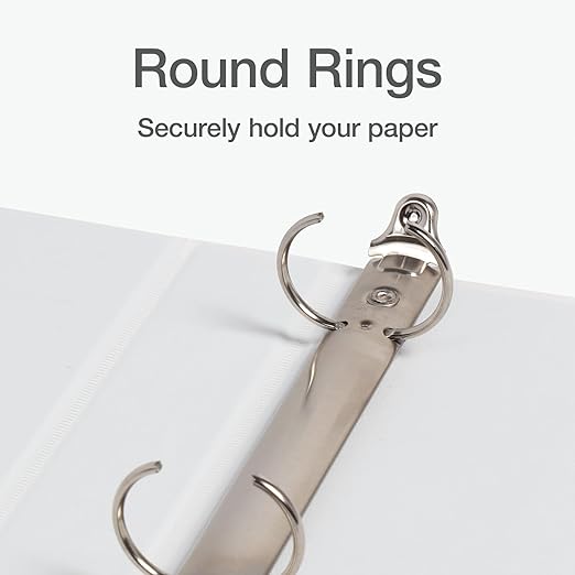 Oxford Ring Binders, 1" Round Ring Binders, View Binder, Covers on 3 Sides, XtraLife Hinge, Non-Stick, PVC-Free, White, 225 Sheet Capacity (1002512)