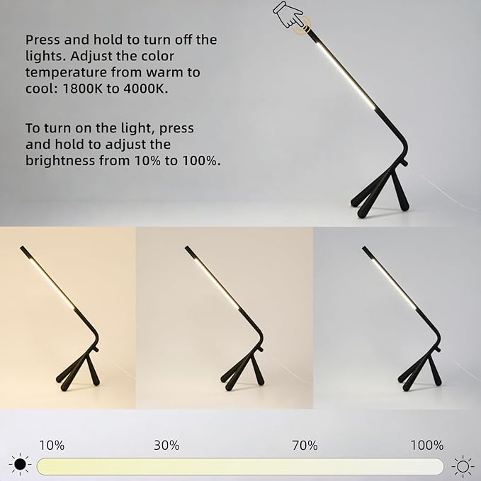 LED Creative Desk Lamp with USB Tybe-c Stepless Dimmable Eye Caring Desk Light for Home Office Bedroom Bedside College Dorm, Reading Lamp,Decorative Gift Table Lamp White