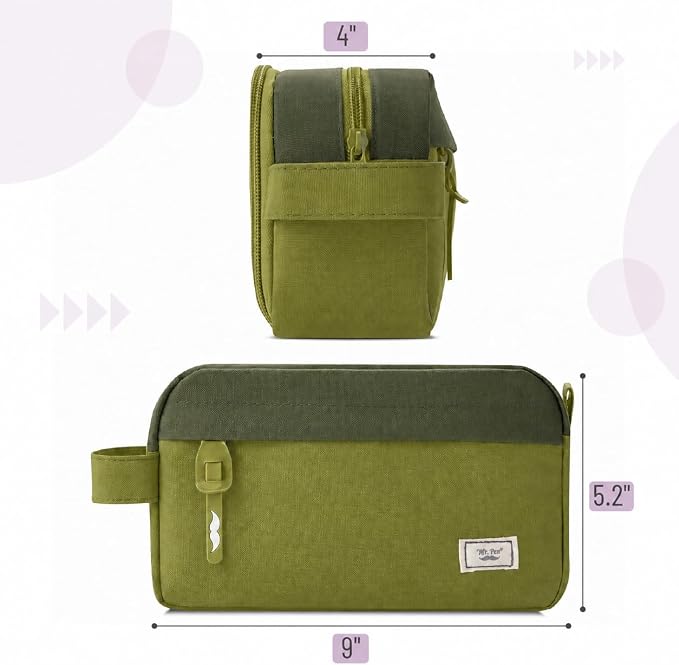Mr. Pen- High Capacity Pencil Case, Large Pencil Pouch with 3 Compartments and 2 Pockets, Large Pencil Bag with Smooth Zipper, Cute Pencil Case Pouch Organizer, School Supplies for Teens