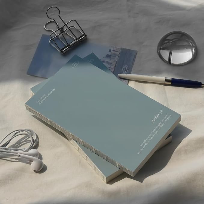 Monolike Archive 247 Solid PVC Handy Notebook, Sky - Exposed Binding, PVC cover, Academic, Journal, Diary, 160pages