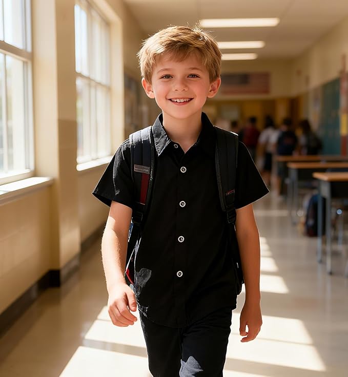 Enlifety 2-10T Kids Hawaiian Shirt Boys Short Sleeve Button Down Shirts Hawaii Summer Casual Blouse