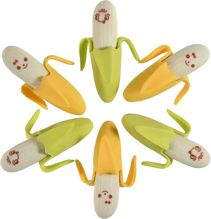 Mini Banana Erasers for Kids Bulk, 32 Pcs Small Cute Fruit Food Erasers for Home Classroom Reward Farty Favor