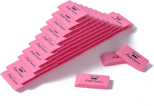Mr. Pen- Pink Pencil Eraser Bulk, 60 Pack