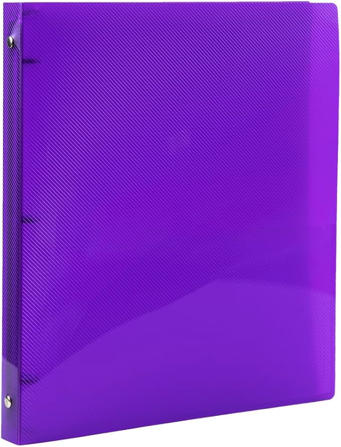 JAM PAPER Plastic 0.5 inch Binder - Purple 3 Ring Binder - Sold Individually