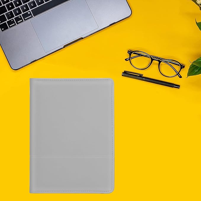 Padfolio/Portfolio Binder, Mini Padfolio Portfolio Binder 5 x 8 Legal Writing Pad, A5 Document Organizer Folder for Men Women, Gray.