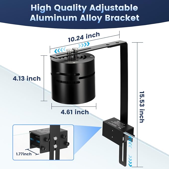 AQQA Clip-On LED Aquarium Light, 4 Light Modes, Adjustable Timer&Brightness | Adjustable Clamp Design with Memory Function, Fish Tank Light for Freshwater Tanks, Fits Tanks Up to 48-55 Inches, 100W
