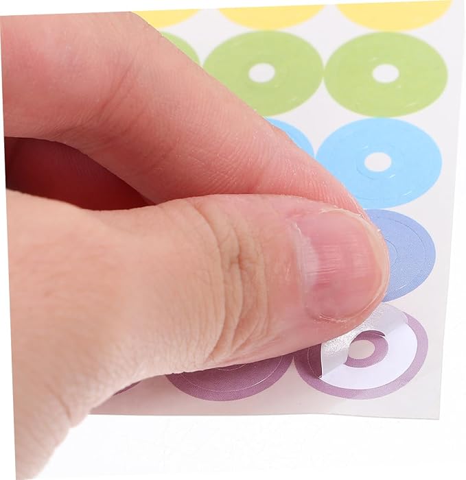 STOBOK 12sheets Adhesive Hole Reinforcement Sticker Labels of Tear-Resistant Circles for Loose-Leaf Paper Repair for School Office and Home Use