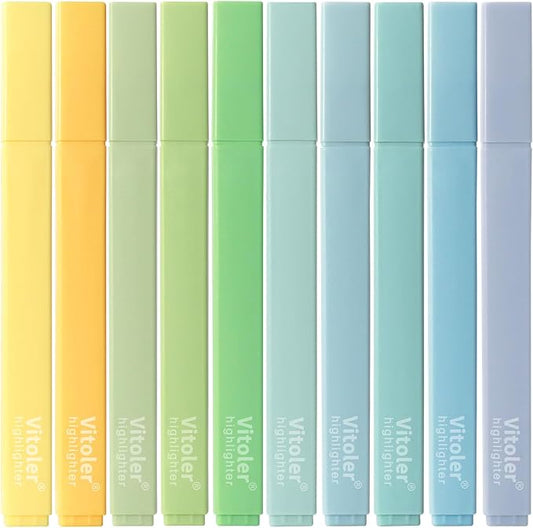 Piochoo Highlighters,10Pcs Bible Highlighters,Chisel Tip Office Accessories for Journaling Planner Notes School Supplies