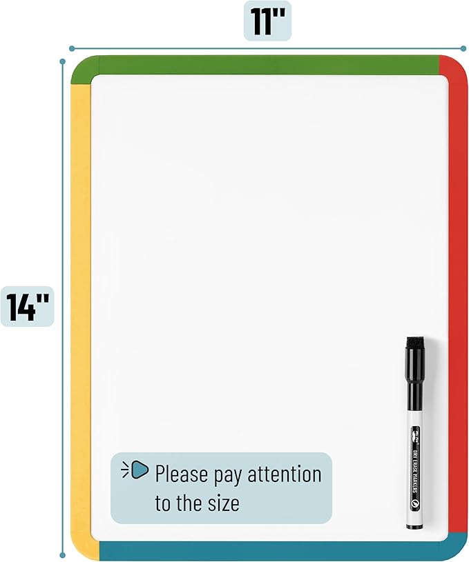 Mr. Pen- Dry Erase Board, 14” x 11” with a Black Dry Erase Marker, Vintage Garden Frame, Small Mini White Board for Students, Fridge, Wall, Locker, Includes Double Sided Tapes