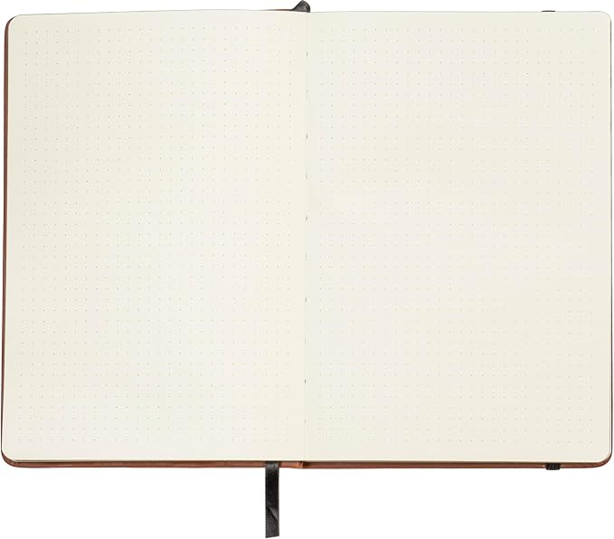 EVERLINEA 5.6” x 8.3” Embossed Fox A5 Hardcover Notebook, 240 Dotted Pages, Rust Orange