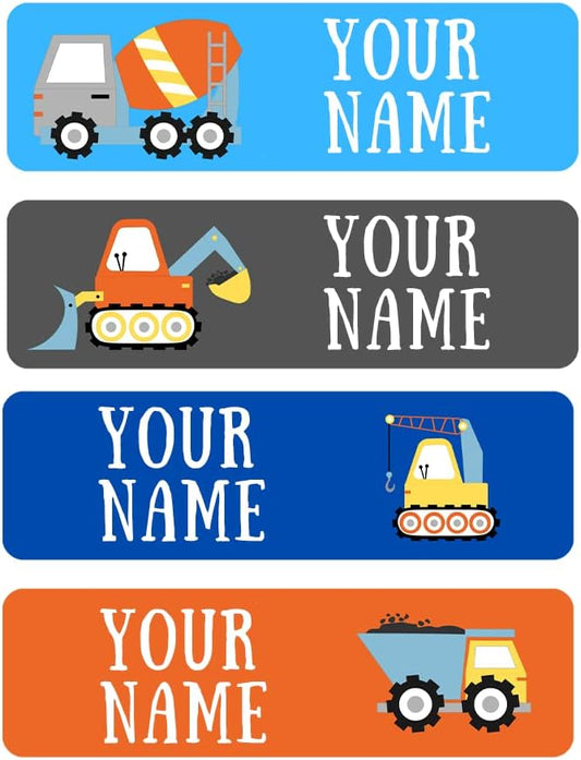 128 Custom Waterproof Dishwasher Safe Kid Name Labels for Daycare, School Supply, Baby Bottles, Lunch Boxes and Cups, Travel. Cute Personalized Design Name Stickers (Pattern 2)