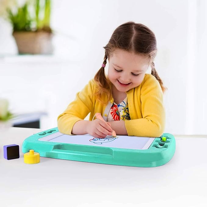 SGILE Toddler Toys for Kids, Large Magnetic Drawing Board for Birthday Gift, Toys for 1 2 3 4 Year Old Girls Boys, Etch & Sketch Pad with 4 Stamps, Learning and Educational, 16 ×13 in, Green