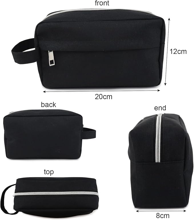 Fashion Stationery Black Pencil Case with Handle, Large Capacity
