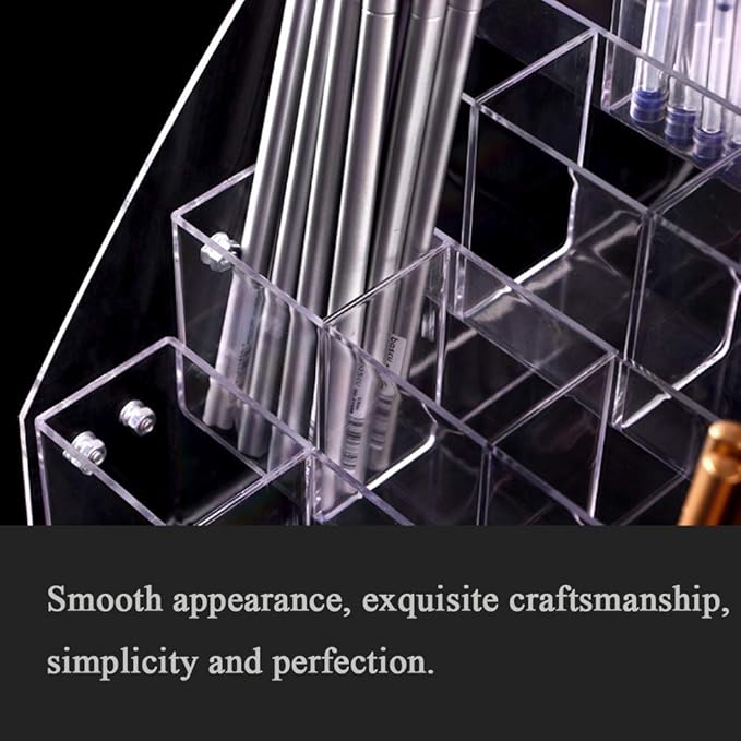 Clear Acrylic Pen Holder Stationery Store Storage Brush Case Clear Display Stand Desktop Writing Pot Writing Pencil Organiser