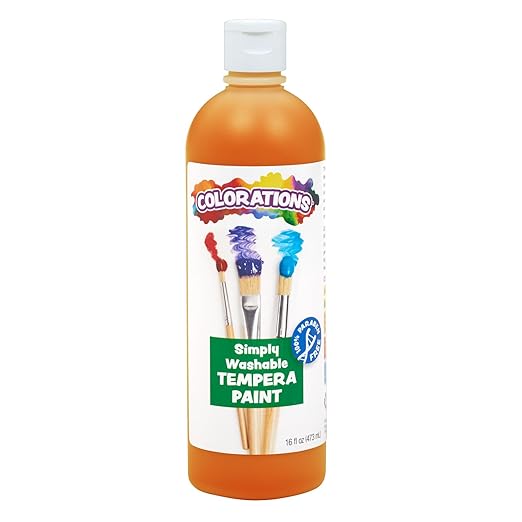 Colorations WSTOR Washable Tempera Paint, 16 fl oz, Orange, Non Toxic, Vibrant, Bold, Kids Paint, Craft, Hobby, Fun, Art Supplies