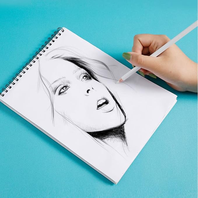 leuapl Eraser Pencils Set for Artists, Wooden Sketch Professional Highlight Painting Eraser Pen for Sketching Charcoal Drawings, Revise Erasing Details for Students Limner, 6PCS