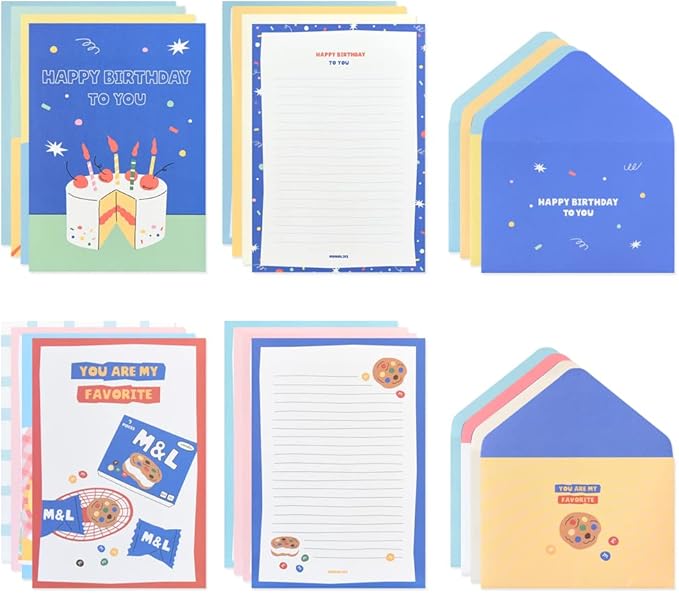 Monolike Fall In Newtro Dessert Letter Paper and Envelopes Set - 8Type, 32 Letter Paper + 16 Envelopes