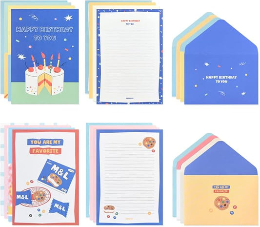 Monolike Fall In Newtro Dessert Letter Paper and Envelopes Set - 8Type, 32 Letter Paper + 16 Envelopes