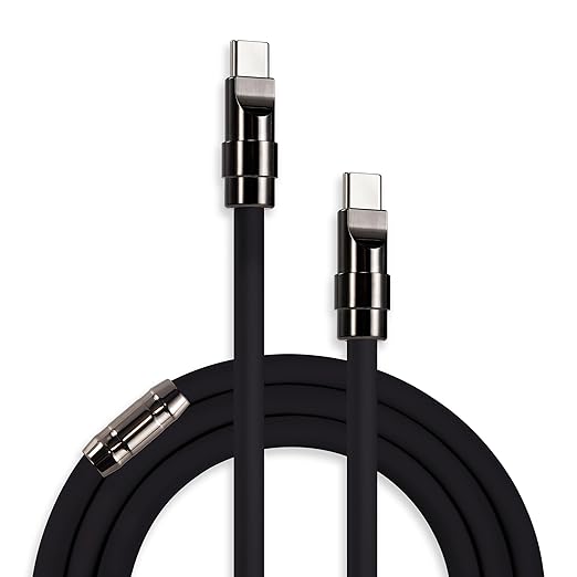 chubbycable Black Chubby Black Samurai Edition 240W USB C Cable Fast Charging Cable Durable Silicone Charger Cord Compatible with iPhone 17-15 Series iPad MacBook Airpods, Type C to Type C, 3.3FT