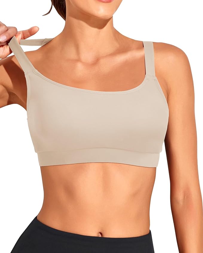 Tempt Me Women Sports Bra Bikini Tops Scoop Neck Bathing Suits Top Padded Swim Crop Tops Only