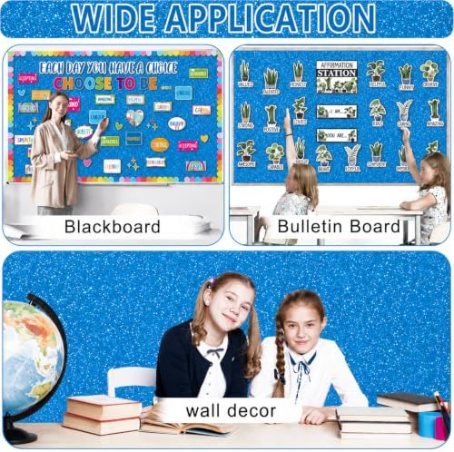 Glitter Dark Blue Bulletin Board Roll Non-Woven Fabric Poster 15.7" x20ft