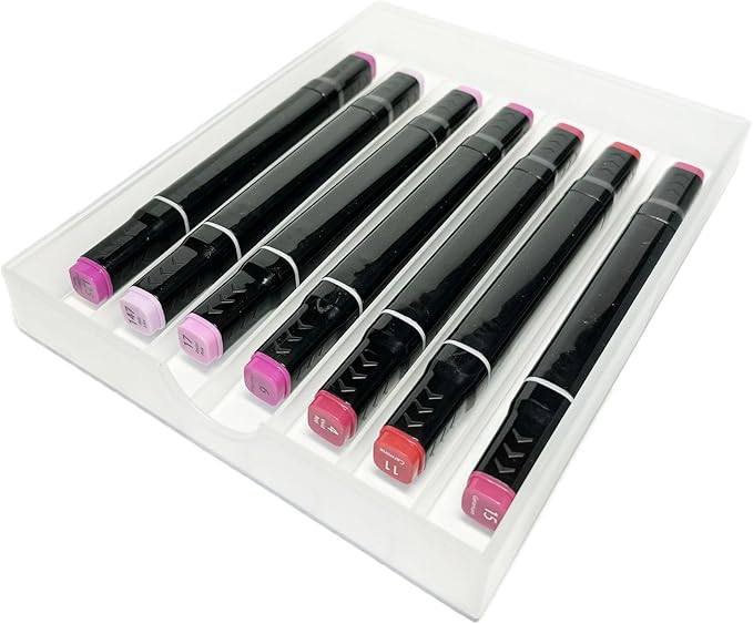 Desk Drawer Organizer, Pen Holder Tray Pen Storage with Fountain Pen, Pencil, Marker, Crayon, Chalk, Nail Art Tools for Office, Craft Room - 2pack